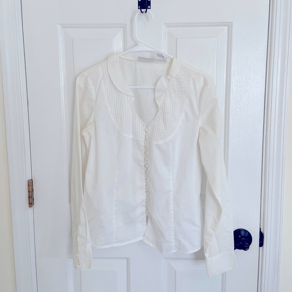 White Button Down Blouse - image 1